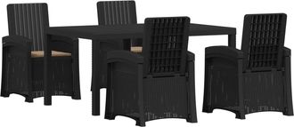 vidaXL Conjunto De Comedor De Jard&iacute;n 5 Uds. Gris Antracita Y Topo Pp Vidaxl