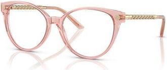 Versace 54mm Cat Eye optical glasses in Pink at Nordstrom