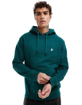 Parlez Clothing Avery - Felpa con cappuccio verde scuro con logo