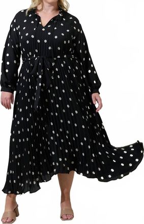 Sugarlips Kaline Polka Dot A-Line Midi Dress In Ivory/black