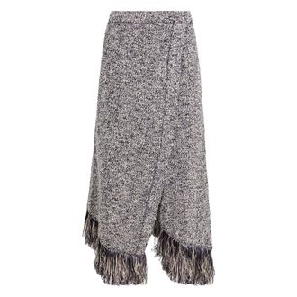 Paco Rabanne Rokken, Dames, Blauw, S, Katoen, Gerande wikkelrok van katoenmix