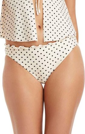 Sanctuary Merrow Polka Dot Hipster Bikini Bottoms in White Sand at Nordstrom, Size X-Small