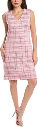 St. John Metallic Plaid Dress