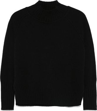 Be You Trui met opstaande kraag en ribbelsteek - Dames - Cashmere truien - Zwart - S - Kasjmier - Truien & Vesten