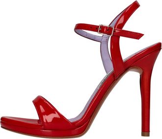 Albano 5034 Sandaal - Dames - Sandalen met hakken - Rood - 40 EU - Leer - Schoenen