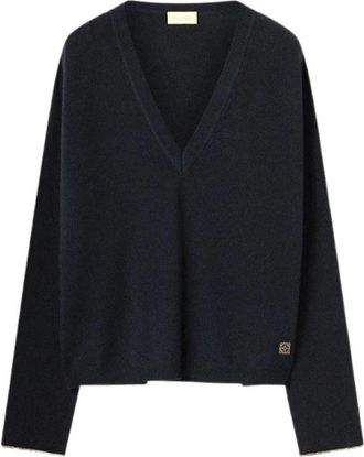 Momoni Astrid V-neck Trui - Dames - V-hals truien - Zwart - S - Wol - Truien & Vesten
