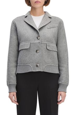 Favorite Daughter The City Wool Blend Bomber Jacket in Grey/Grey Houndstooth at Nordstrom, Size X-Small