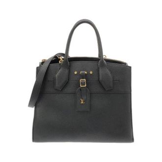 Louis Vuitton Pre-owned City Steamer Lederen Tas - Dames - Pre-owned - Zwart - Maat: ONE Size Leer