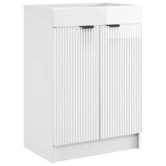 vidaXL Cabinet Debajo Del Fregadero Blanco Brillante 56 X 37,5 X 81 Cm Vidaxl