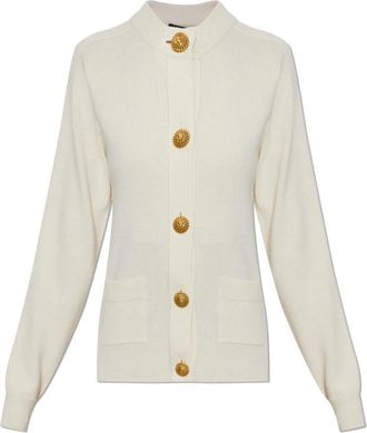 Balmain Eco-cashmere Cardigan - Dames - Cashmere truien - Beige - XS - Wol - Truien & Vesten