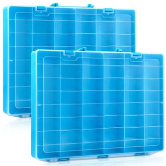 OEM Un Conjunto De Dos Cajas De Almacenamiento De Pl&aacute;stico, Con Un Total De 48 Compartimentos Y Separadores Extra&iacute;bles, Para Guardar Juguetes
