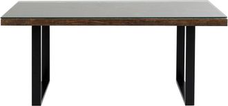 Kare Design Mesa conley 180x90cm con plato de madera reciclada mango lacada