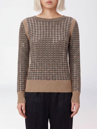 Ermanno Scervino Maglia girocollo slim fit in lana e cashmere con cristalli