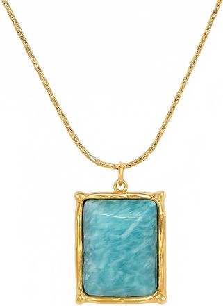 Ellie Vail Womens Winnie Amazonite Pendant Necklace In Gold