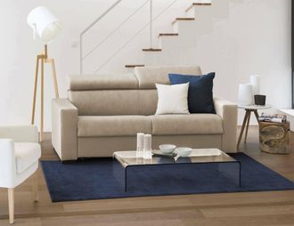 Dmora Sofa Cama Daanda, Gran Sof&aacute; De 2 Plazas, 100% Made In Italy, Sof&aacute; De Sal&oacute;n Con Apertura Giratoria, Con Reposacabezas Ajustable Y Reposabrazos Est&aacute;ndar