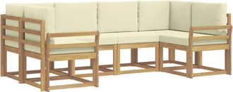 vidaXL Conjunto De Sof&aacute;s De Exterior 6 Uds. Blanco Y Crema Vidaxl