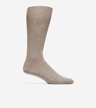 Cole Haan Mens Tonal Argyle Crew Socks - Brown