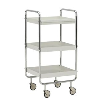 House Doctor Servierwagen Roll, off-white / crome