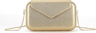 Girly HandBags Womens Satin Clutch Bag Detachable Chain Strap and Metal Clasp - Formal Evening, Wedding, Party Purse Medium Gold