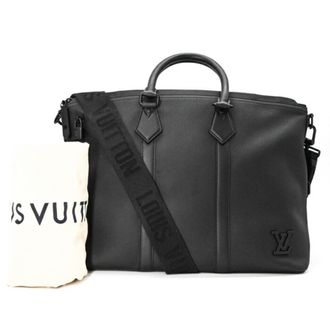 Louis Vuitton Black Noir Leather Shoulder Bag Tote Bag (Pre-Owned)