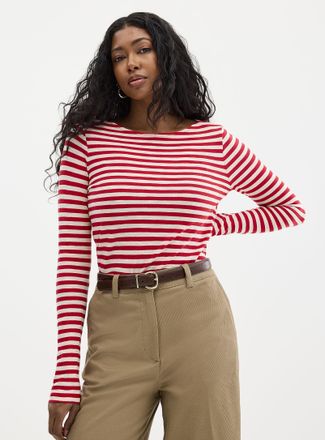 Marc O'Polo Shirt - Womens Striped boat neck T-shirt