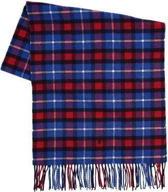 Polo Ralph Lauren Plaid Wool and Cashmere Scarf in Blue/red Multi at Nordstrom