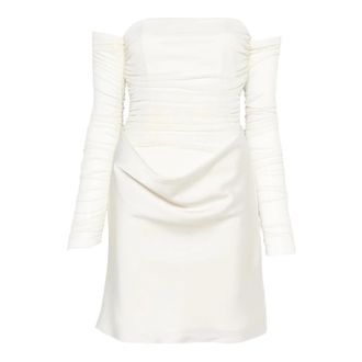Rotate ROTATE Birger Christensen, Party Dresses, female, White, Size: XS Satin Mini Dress