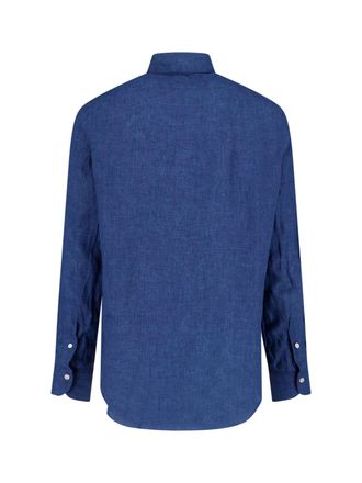 Finamore Mens Shirts Blue Linen