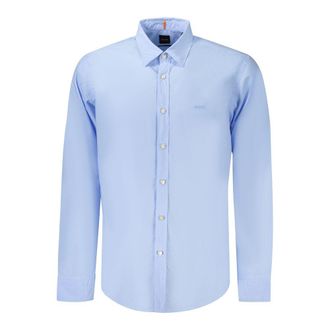 HUGO BOSS Mens Long Sleeve Button Down Shirt - Light Blue Cotton - Size Small