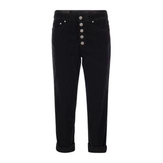 Dondup Cropped Trousers, female, Black, Size: W24 Koons Trousers