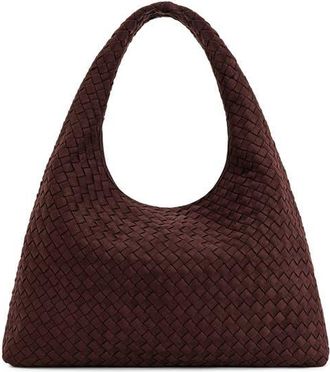 JW PEI Laura Woven Faux Suede Shoulder Bag in Dark Brown at Nordstrom
