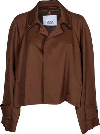 Erika Cavallini Semi Couture Dames, Jassen, Bruin, Maat: XS Wol
