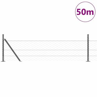 Berkfield Home Hexagon Fence Grey 0, 5x50 m Steel