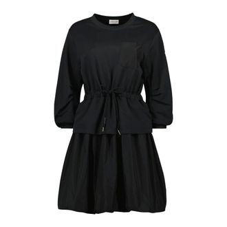 Moncler Kleedjes, Dames, Zwart, S, Bi-material Jurk