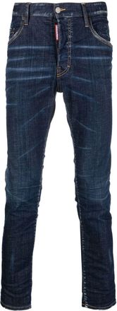 Dsquared2 tie-dye low-rise jeans - men - Cotton/Cotton/Elastane/Polyester - 46 - Blue