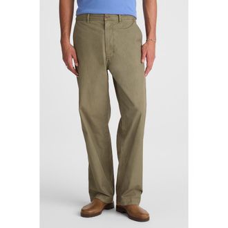Madewell Cotton Poplin Utility Pants in Olive at Nordstrom, Size 33