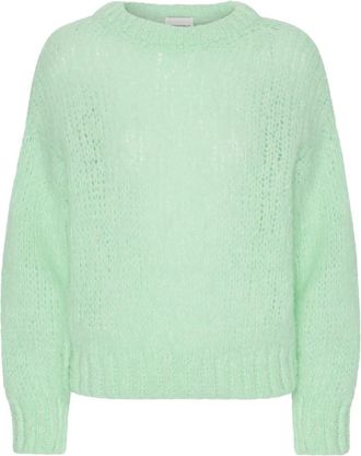 Americandreams Leonnie Alpaca Pullover - Dames - Ronde hals truien - Groen - XL - Wol - Truien & Vesten