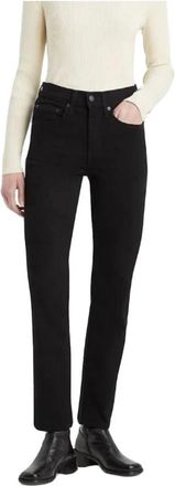 Levi's 724 High Rise Straight Jeans - Dames - Regular Fit Jeans - Zwart - W26 L28 - Katoen - Jeans
