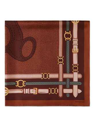 Borbonese Foulard con motivo Teddy - Marrone