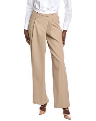 SIMKHAI Tayler Overlap Wide Leg Wool-Blend Trouser