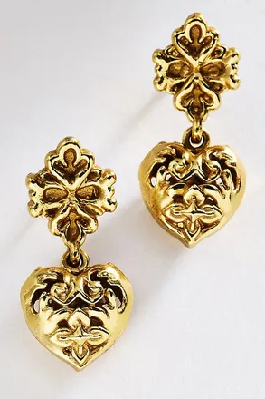 Alemais Filigree Heart Drop Earrings