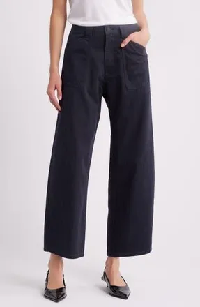 Moussy Vintage Crotona Utility Cotton Ankle Pants in Navy at Nordstrom Rack, Size Medium