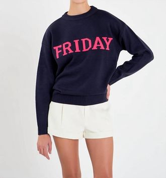 English Factory Days Of The Week Sweater In Twilight