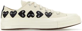 Comme Des Garçons Ivory Canvas Comme Des Garã§Ons X Converse Sneakers