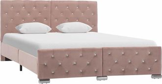 vidaXL Estructura De Cama Sin Colch&oacute;n Terciopelo Rosa 140x200 Cm Vidaxl