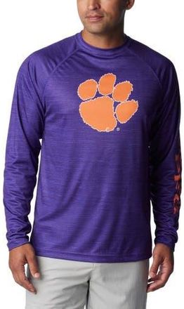 Columbia Mens Columbia Purple Clemson Tigers PFG Terminal Tackle Omni-Shade Raglan Long Sleeve T-Shirt at Nordstrom, Size Xx-Large