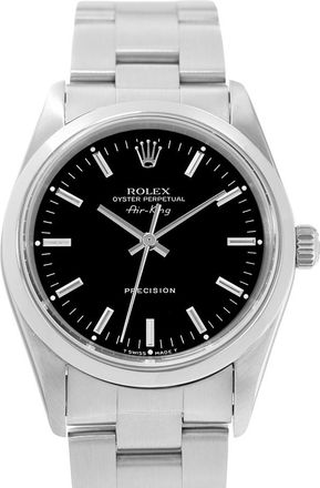 Rolex Pre-owned Rolex Air King 34 Automatic Chronometer Black Dial Mens Watch 14000 BKSO