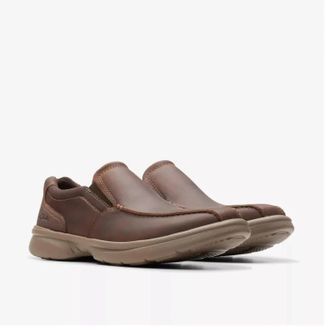 Clarks Bradley Step 26176918 Mens Brown Tumbled Leather Casual Shoes MEW899