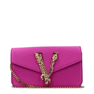 Versace Damens Satin-Fuchsia-Pochette