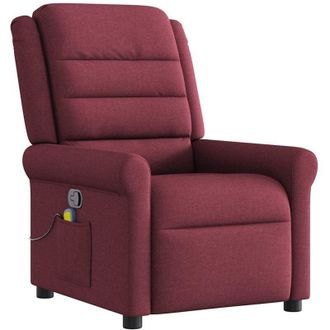 vidaXL Sill&oacute;n De Masaje Reclinable De Tela Color Vino Tinto Vidaxl